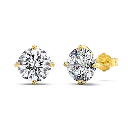 Cercei Stud Oval Solitaire – Argint 925 placat cu aur 18K