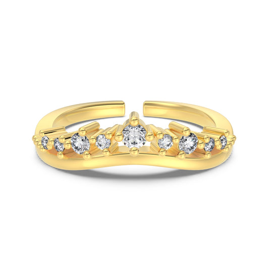 Inel Crystal Crown Cuff – Argint 925 placat cu aur 18K