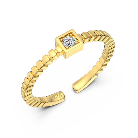 Inel Square Spark – Argint 925 (placare aur 18K)