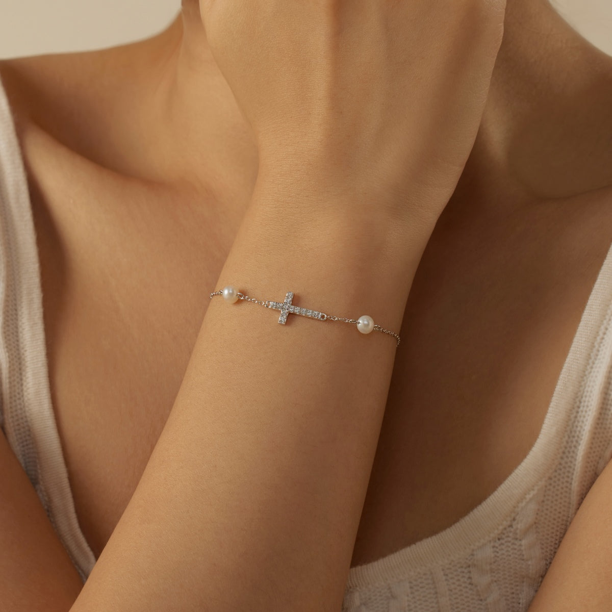 Brățară Cross Perle – Argint 925