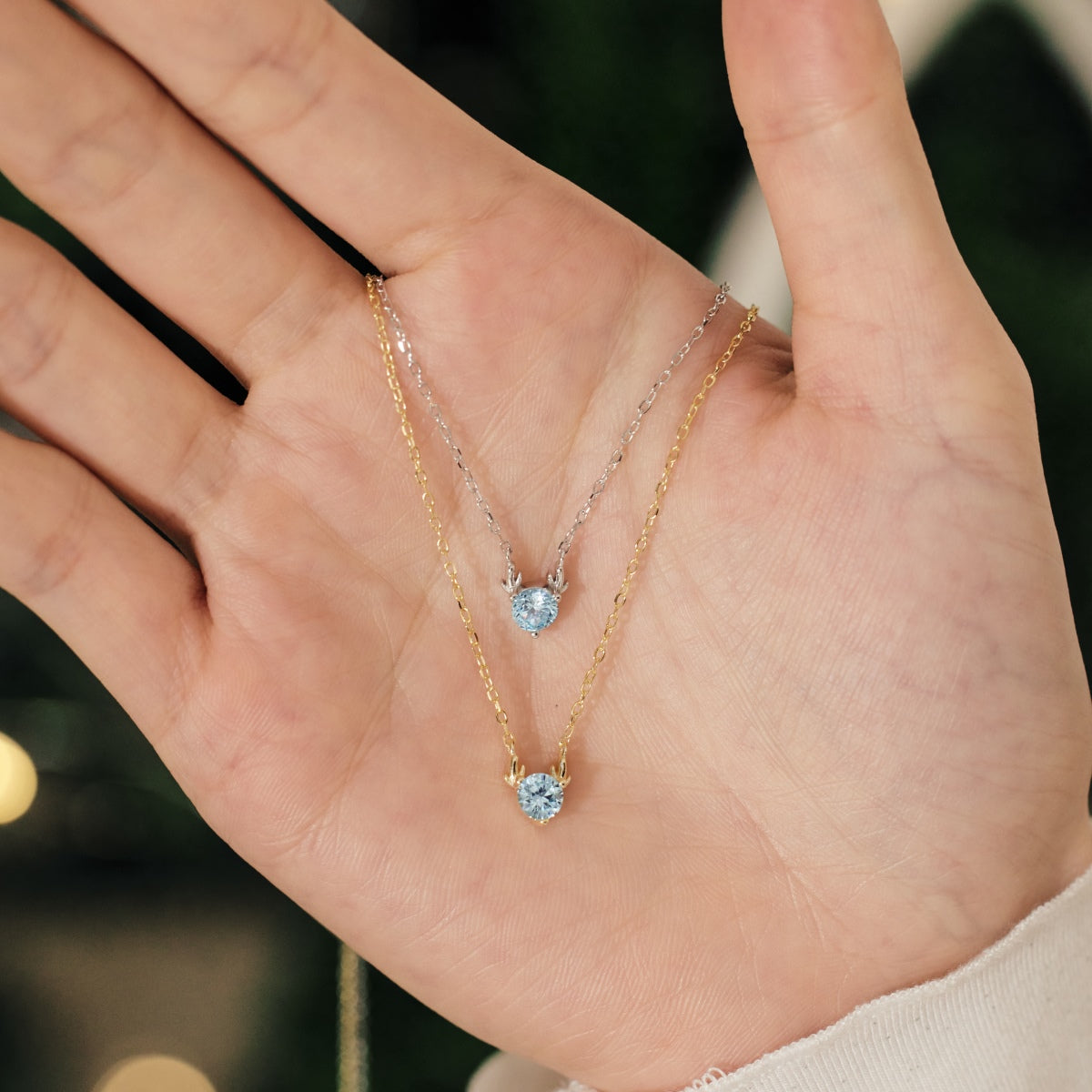 Colier Blue Glow – Argint 925 placat aur