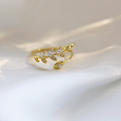 Inel Leaf Vine Cuff – Argint 925 placat cu aur 14K