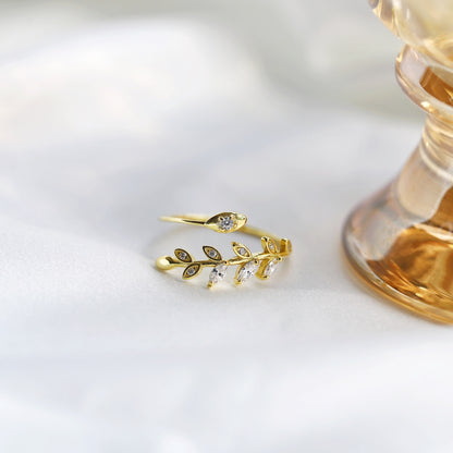 Inel Leaf Vine Cuff – Argint 925 placat cu aur 14K