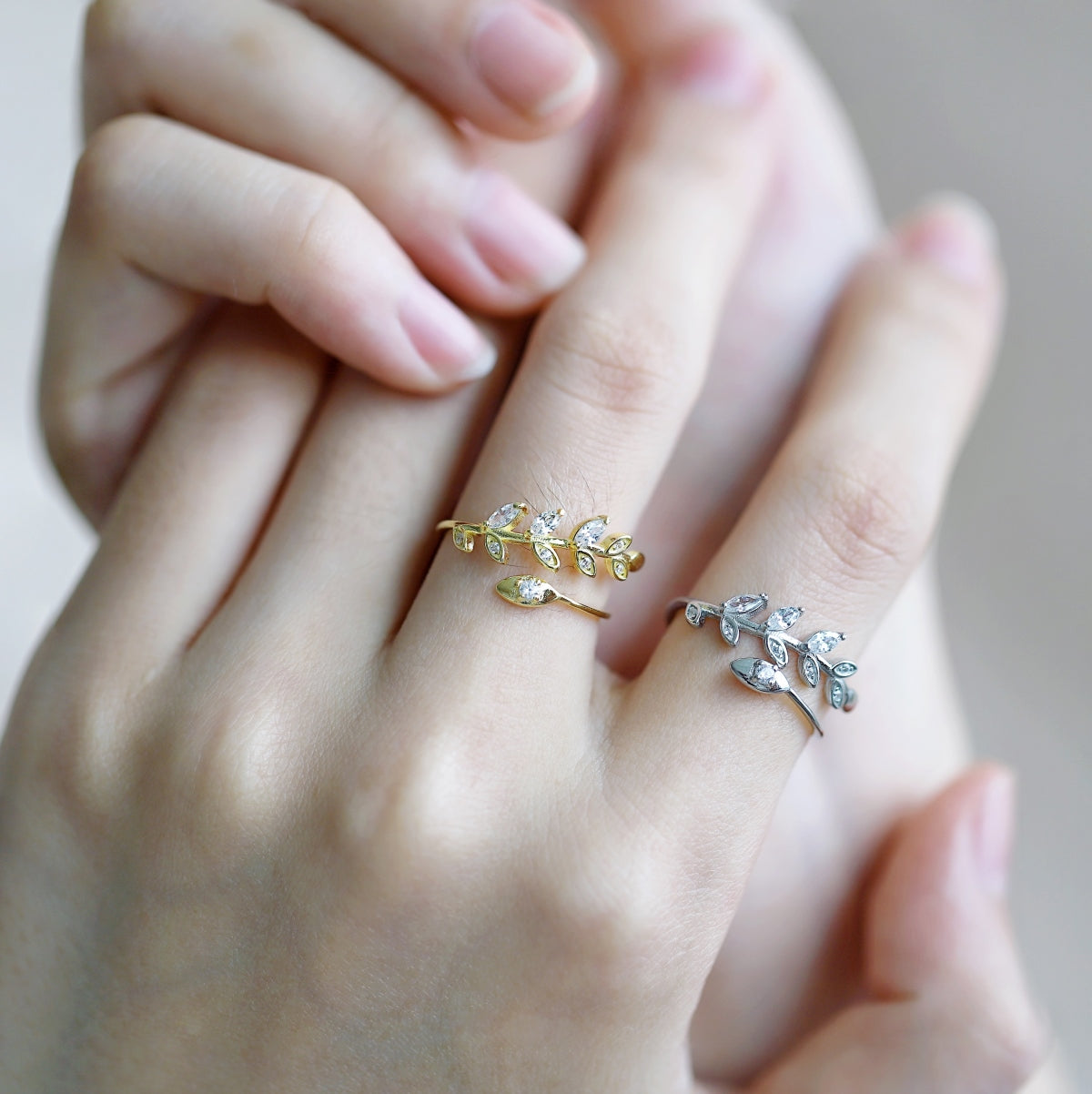 Inel Leaf Vine Cuff – Argint 925 placat cu aur 14K