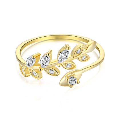 Inel Leaf Vine Cuff – Argint 925 placat cu aur 14K
