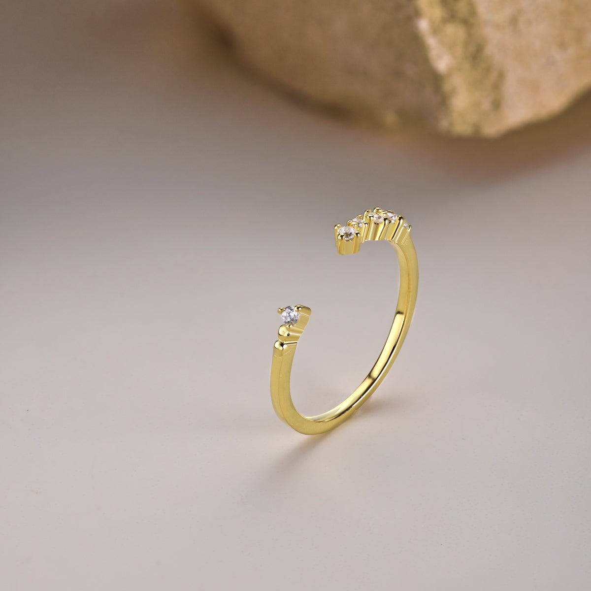 Inel Crystal Curve – Argint 925 placat cu aur 18K