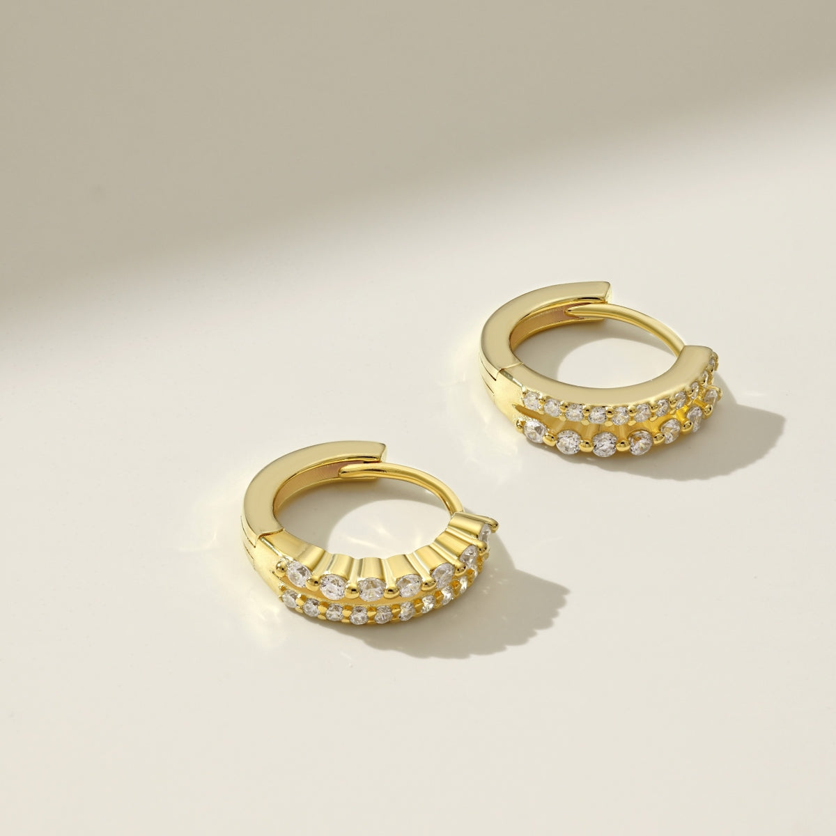 Cercei Golden Pavé Hoops – Argint 925
