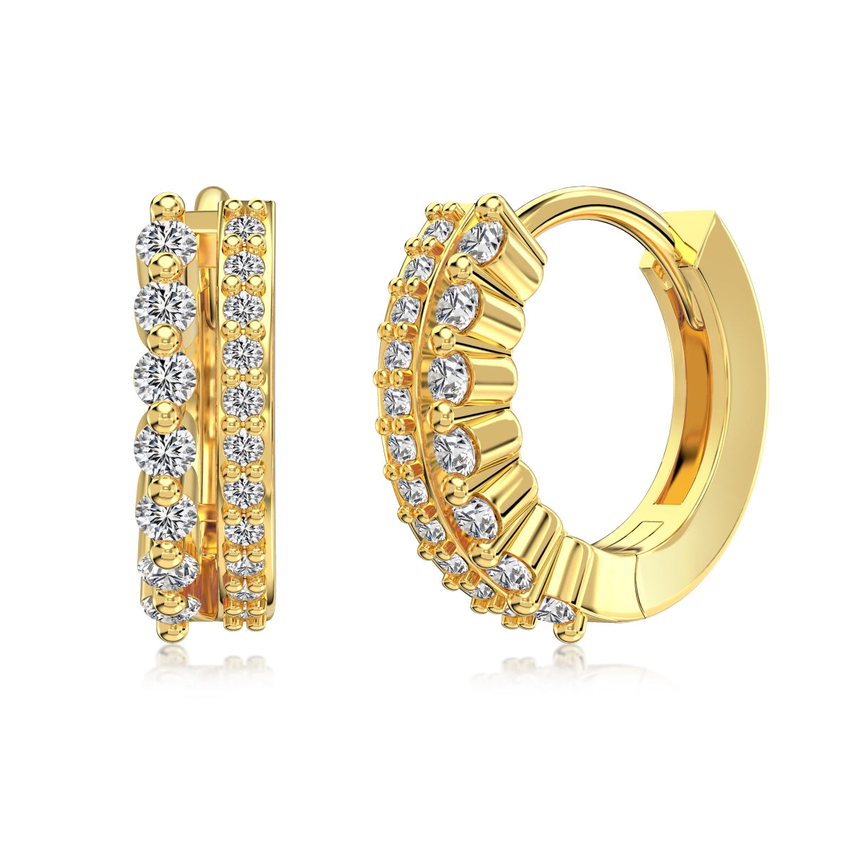 Cercei Golden Pavé Hoops – Argint 925