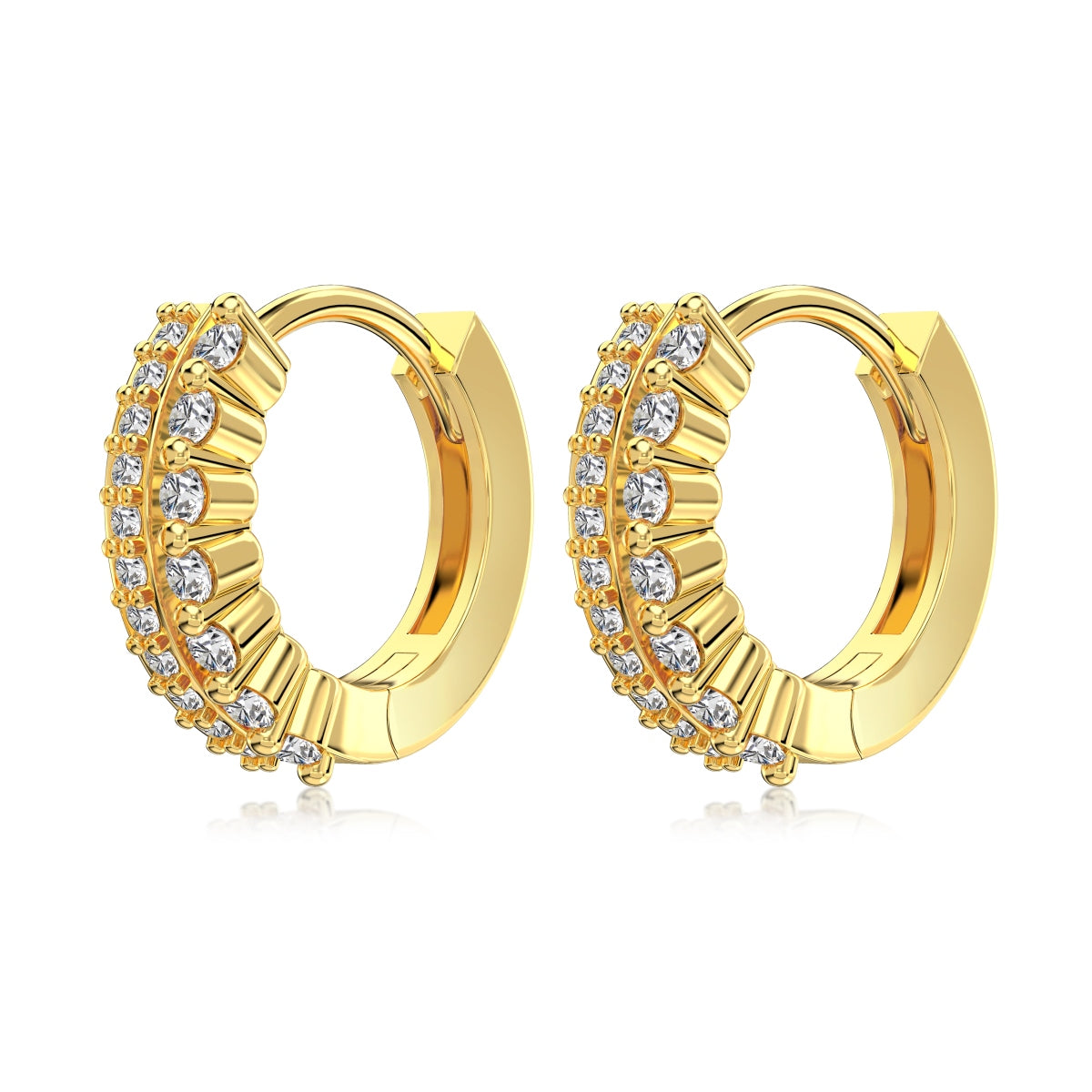 Cercei Golden Pavé Hoops – Argint 925