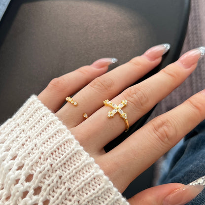 Inel Crystal Curve – Argint 925 placat cu aur 18K