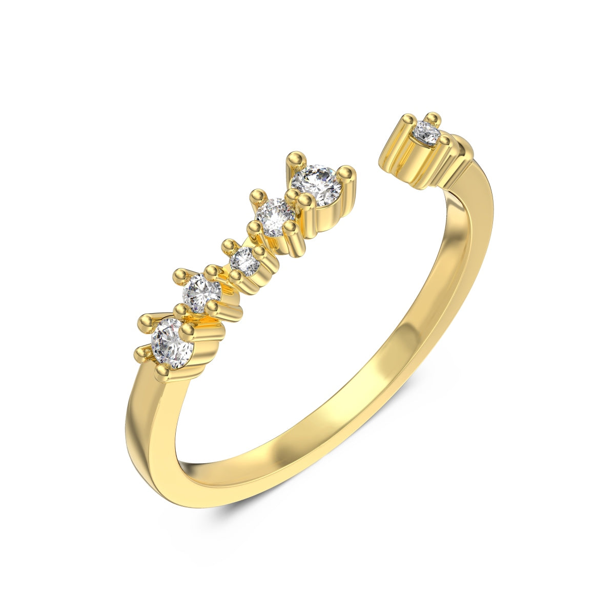 Inel Crystal Curve – Argint 925 placat cu aur 18K