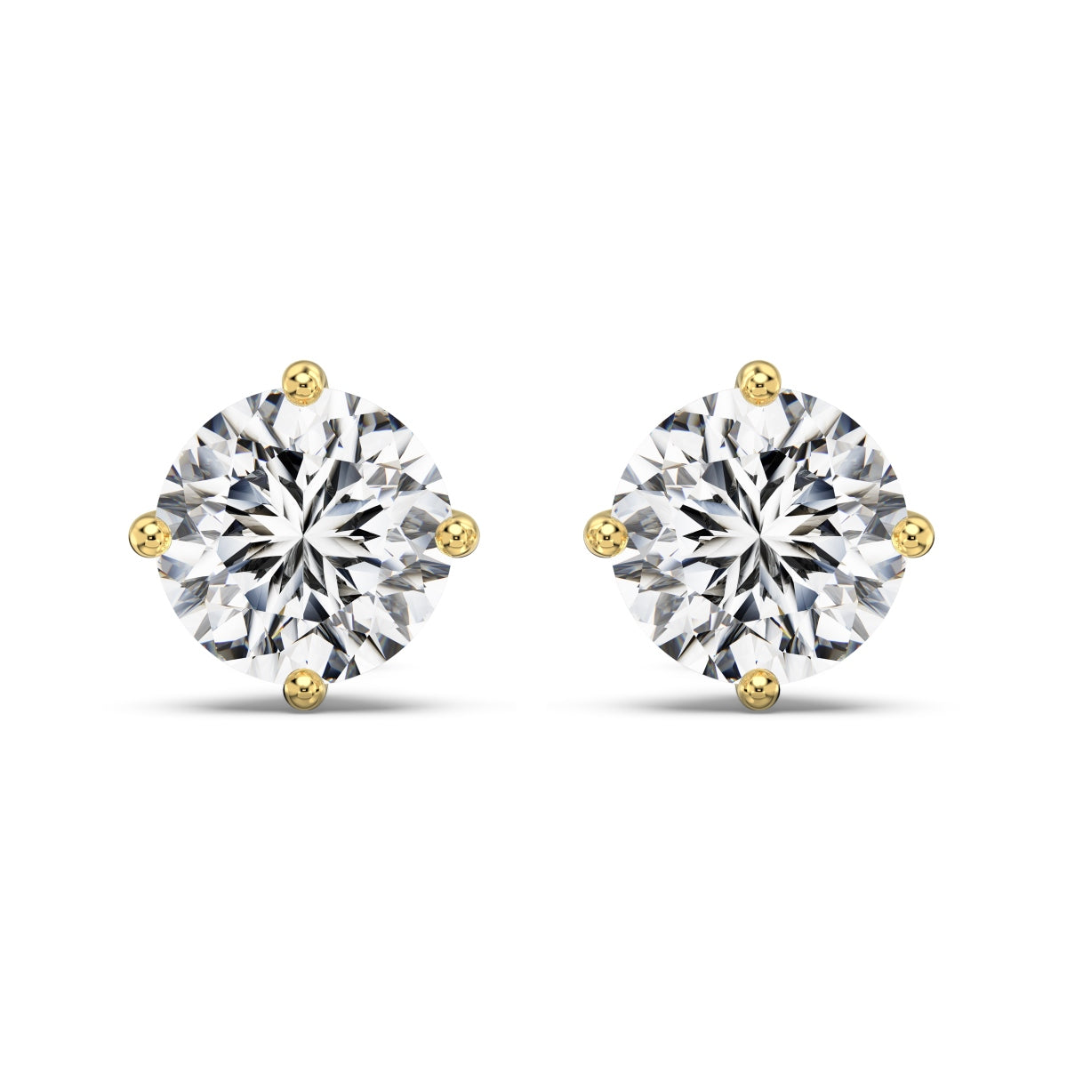 Cercei Stud Oval Solitaire – Argint 925 placat cu aur 18K
