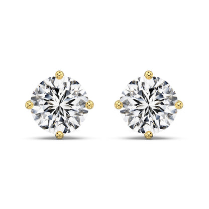 Cercei Stud Oval Solitaire – Argint 925 placat cu aur 18K