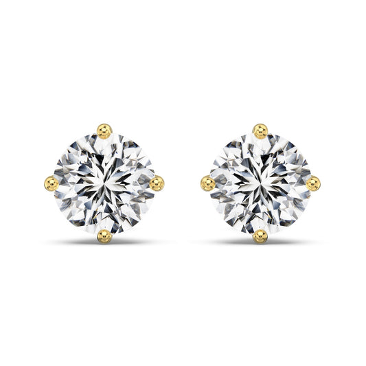 Cercei Stud Oval Solitaire – Argint 925 placat cu aur 18K