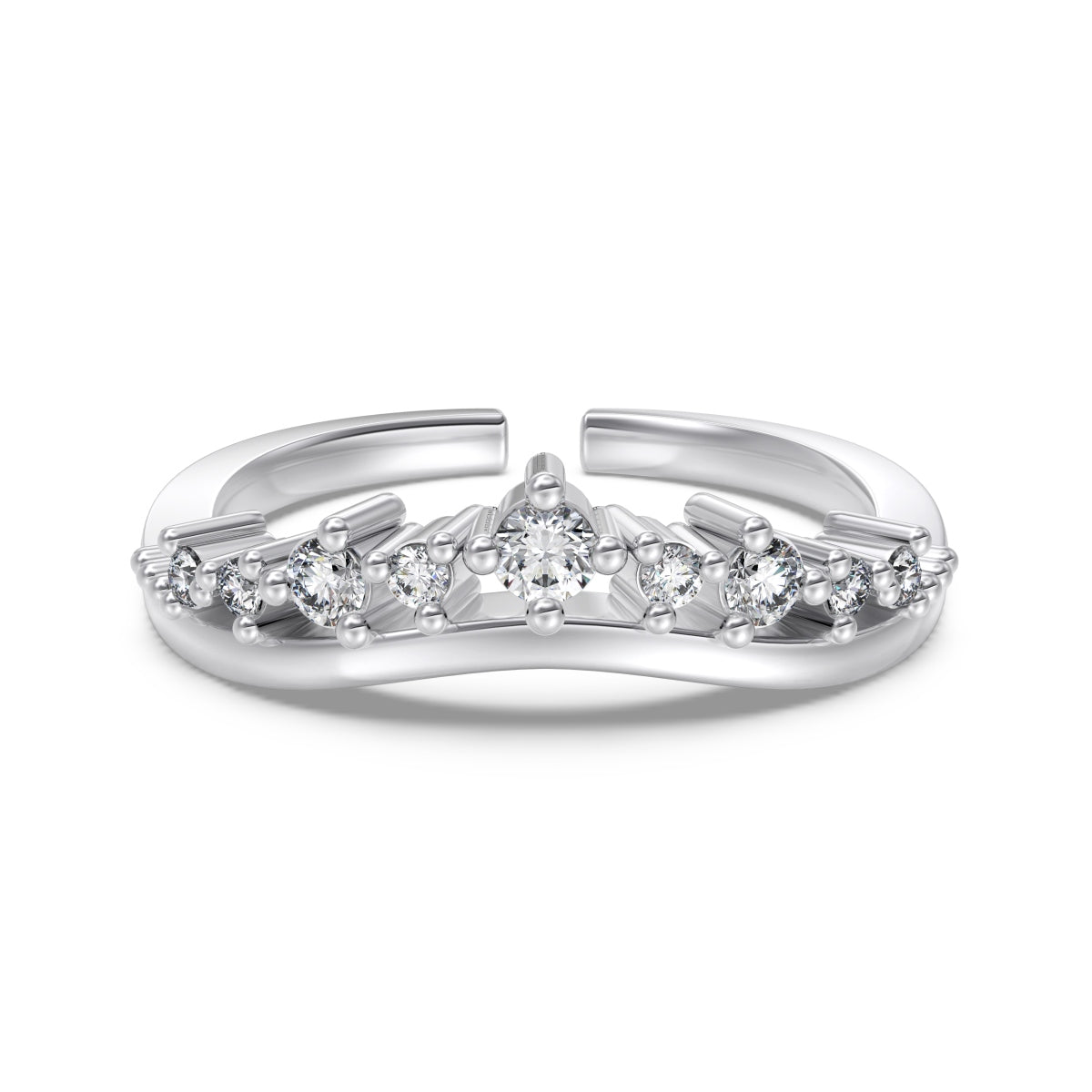 Inel Crystal Crown Cuff – Argint 925 placat cu aur 18K