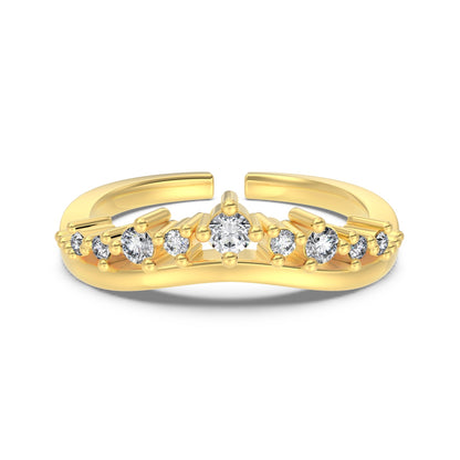 Inel Crystal Crown Cuff – Argint 925 placat cu aur 18K