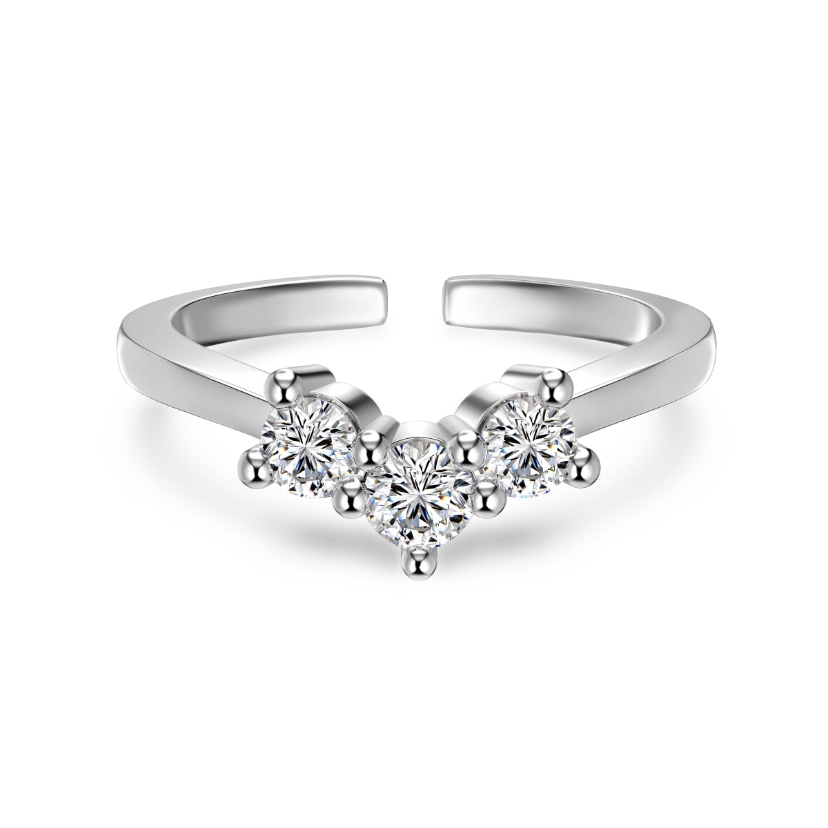Inel Triple Crystal Cuff – Argint 925 placat cu aur 18K