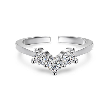 Inel Triple Crystal Cuff – Argint 925 placat cu aur 18K