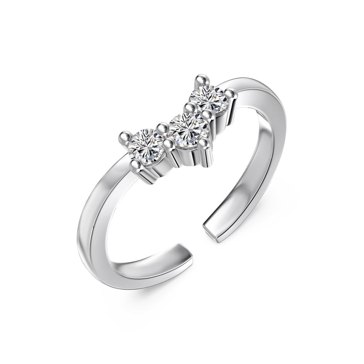 Inel Triple Crystal Cuff – Argint 925 placat cu aur 18K