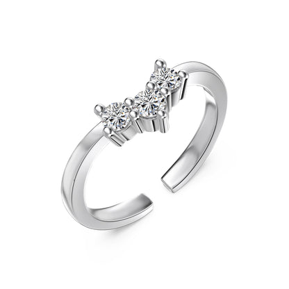 Inel Triple Crystal Cuff – Argint 925 placat cu aur 18K