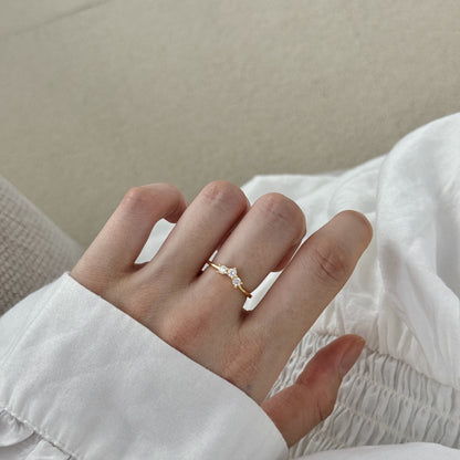 Inel Triple Crystal Cuff – Argint 925 placat cu aur 18K