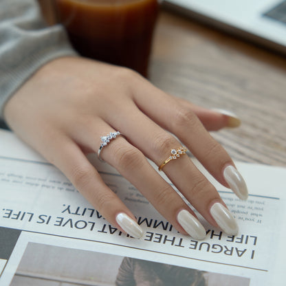 Inel Floral Spark -  placat cu aur 18K