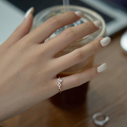 Inel Floral Spark -  placat cu aur 18K
