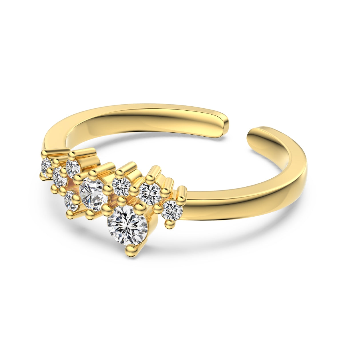 Inel Floral Spark -  placat cu aur 18K