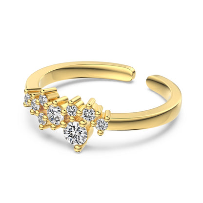 Inel Floral Spark -  placat cu aur 18K