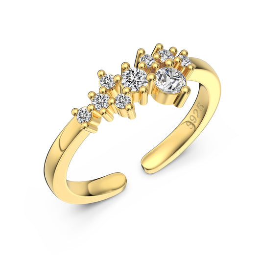 Inel Floral Spark -  placat cu aur 18K