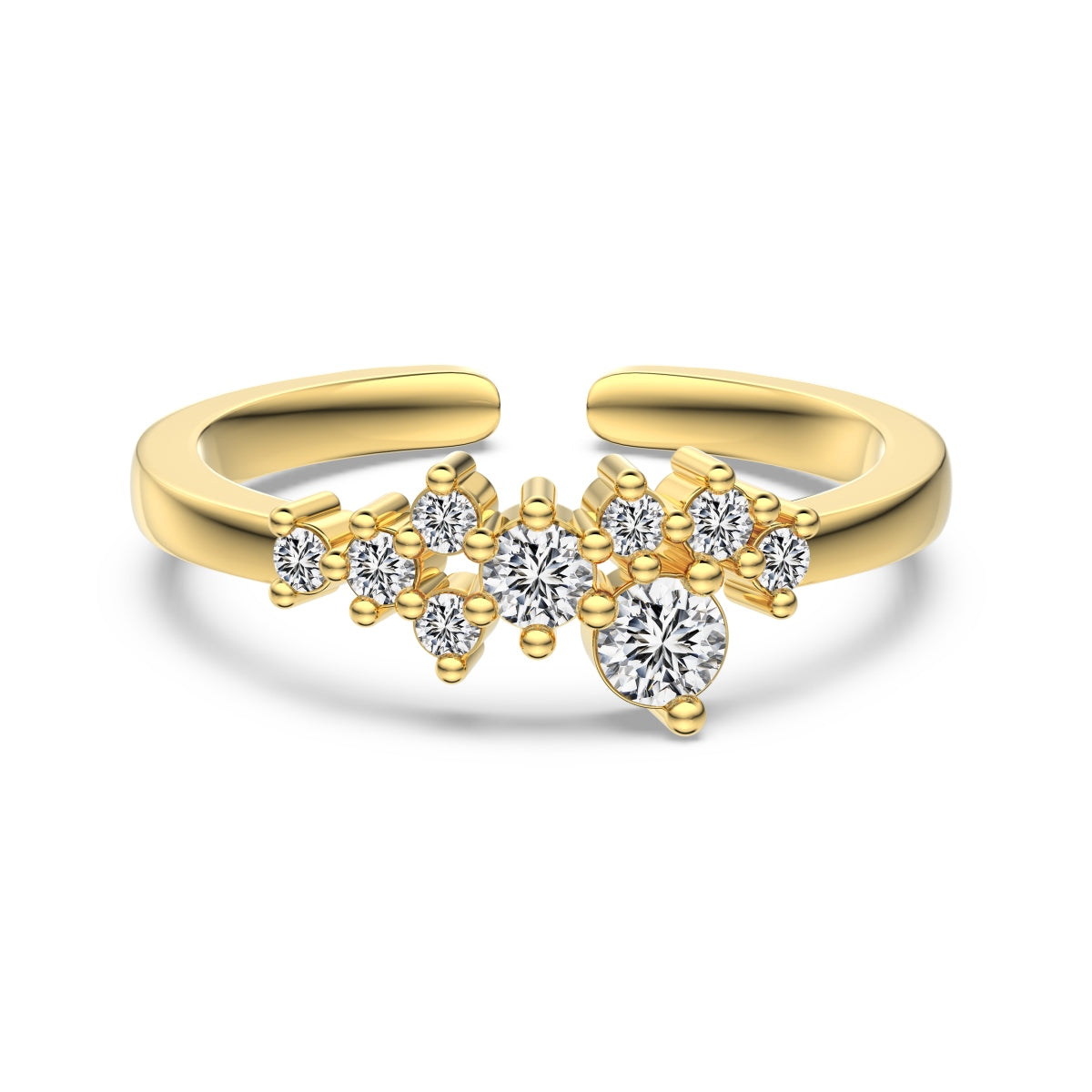 Inel Floral Spark -  placat cu aur 18K