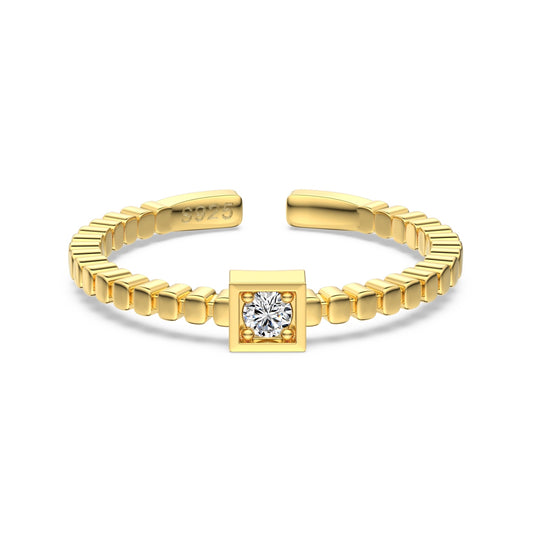 Inel Square Spark – Argint 925 (placare aur 18K)