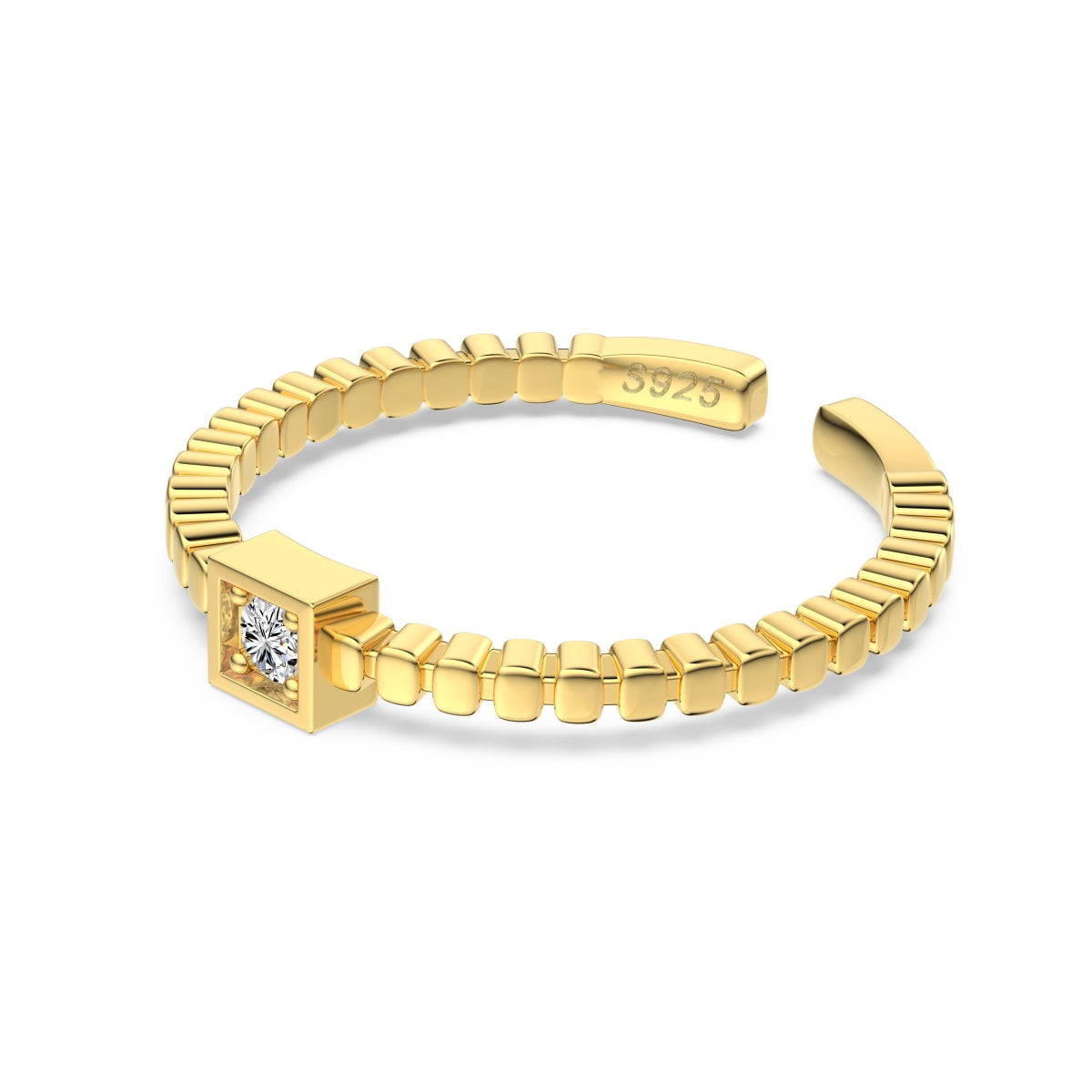 Inel Square Spark – Argint 925 (placare aur 18K)