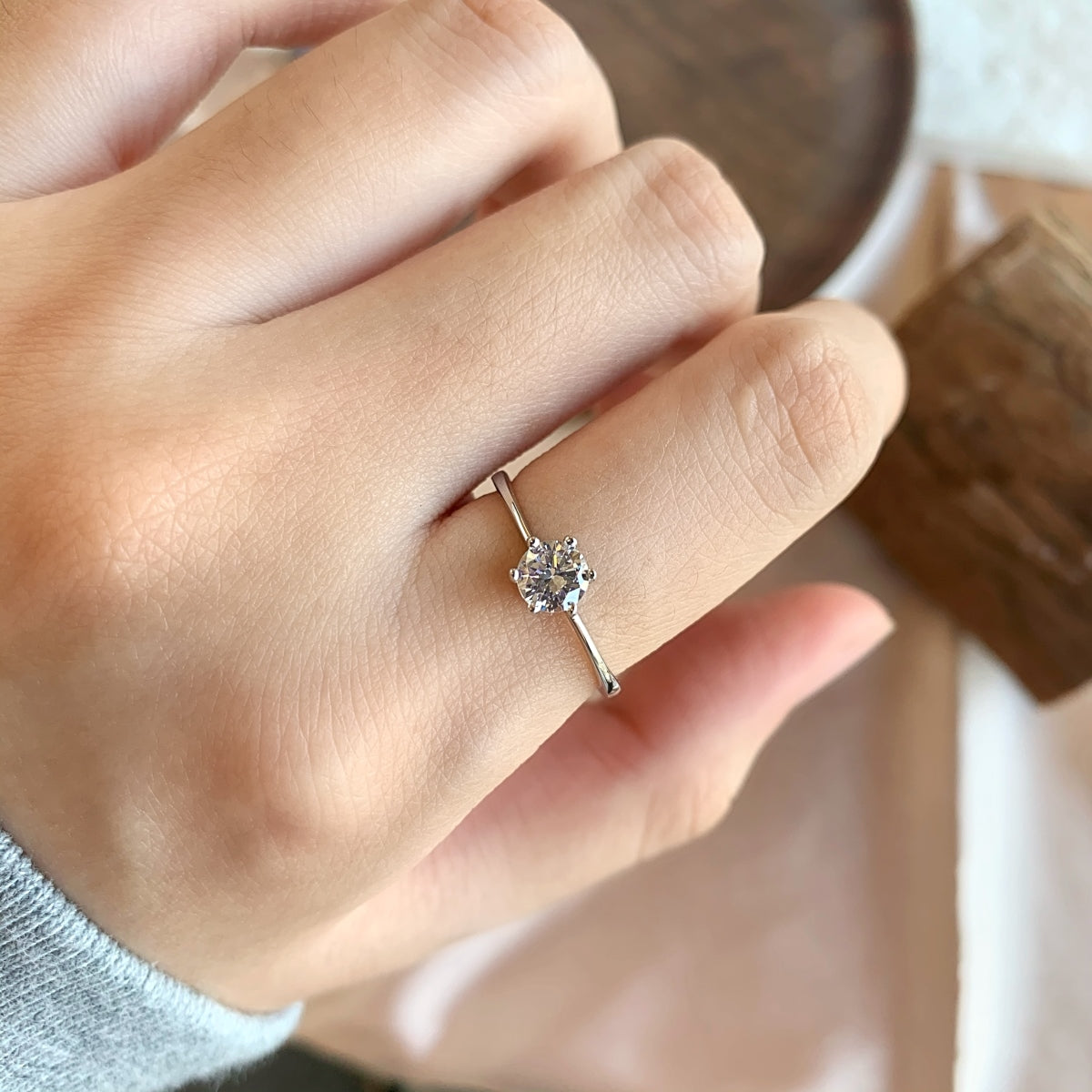 Inel Crystal Solitaire – Argint 925