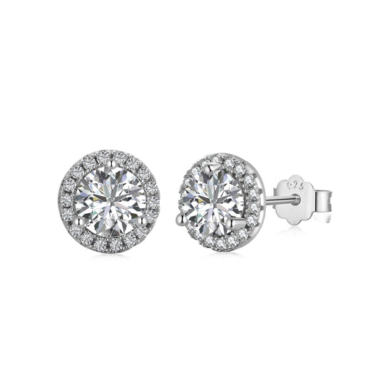 Cercei Solitaire Halo – Argint 925