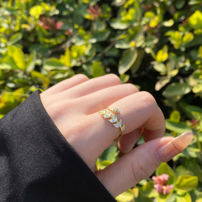 Inel Leaf Vine Cuff – Argint 925 placat cu aur 14K