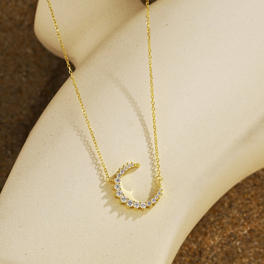Colier Luna Crescent – Argint 925 placat cu aur 18K