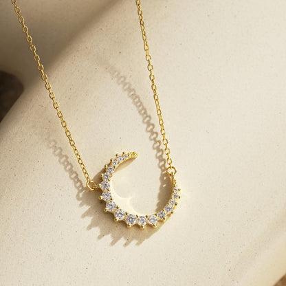 Colier Luna Crescent – Argint 925 placat cu aur 18K