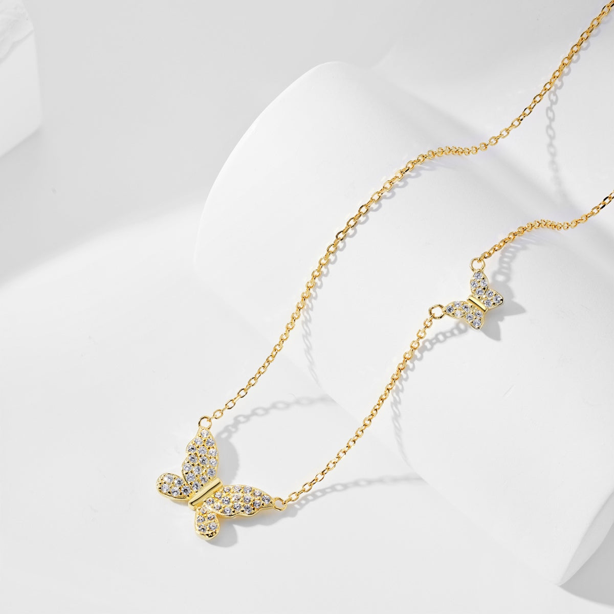 Colier Twin Butterfly – Argint 925 placat aur