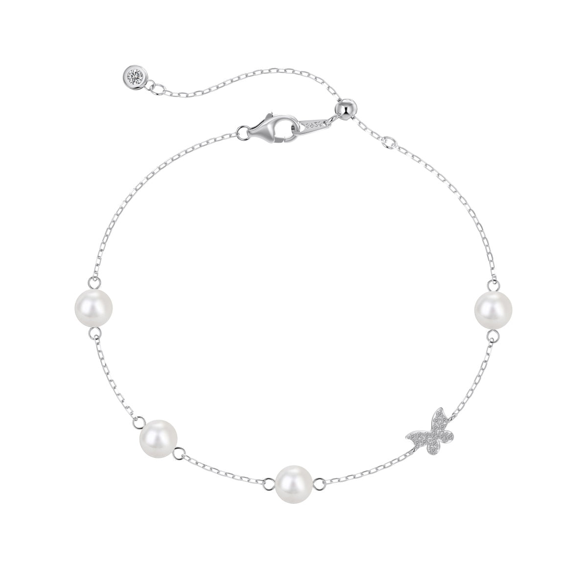 Brățară Perle cu Fluture – Argint 925