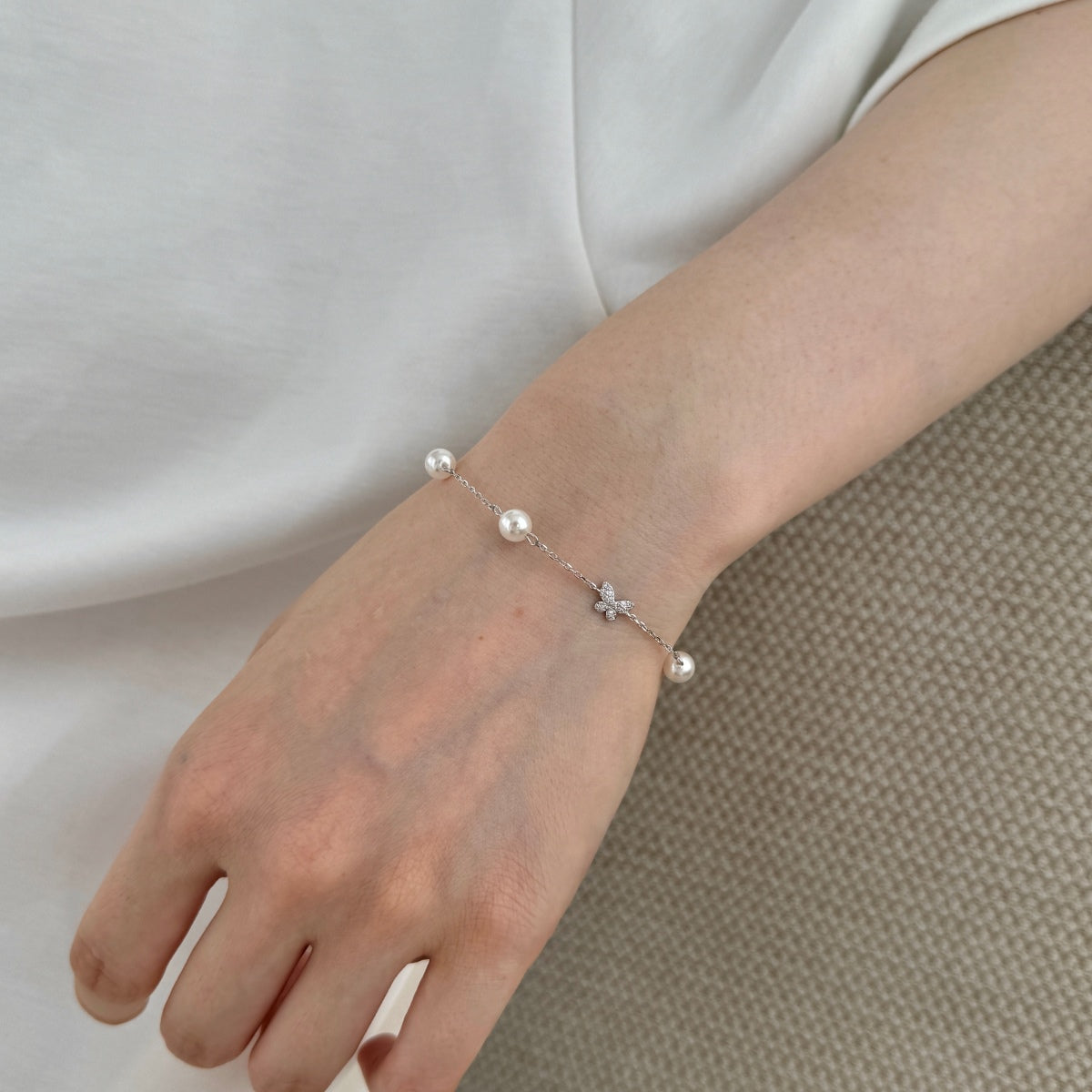 Brățară Perle cu Fluture – Argint 925