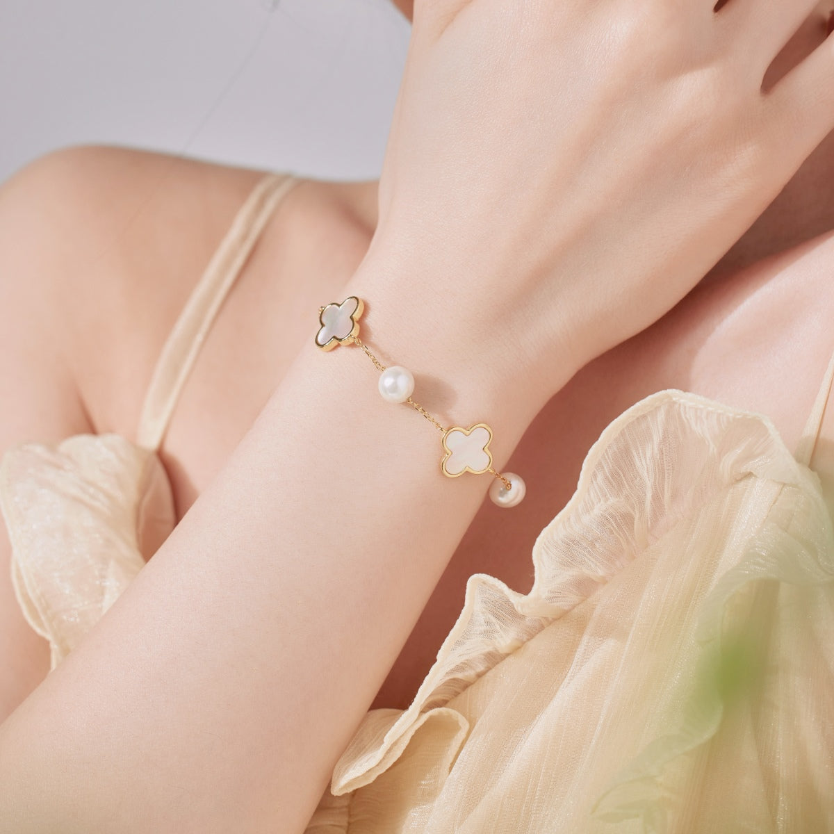 Brățară Lucky Pearl – Argint 925 placat aur